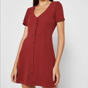 Button front mini dress